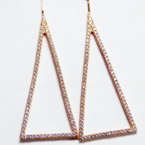 Hängeohrringe 925/- rosèvergoldet mit Zirkonia