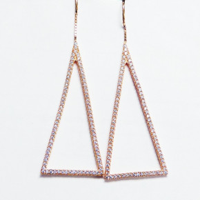 Hängeohrringe 925/- rosèvergoldet mit Zirkonia