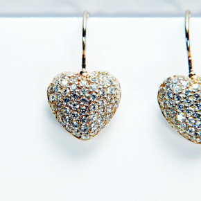 Herzohrringe aus Silber mit Zirkonia