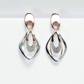 Ohrringe Silber 925/- Bicolor