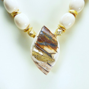 Edle Mammutkette mit "Gold-Nuggets"