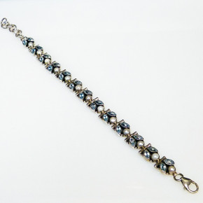 Silberarmband mit Blautopas und Zuchtperlen