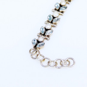 Silberarmband mit Blautopas und Zuchtperlen