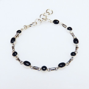 zartes Silberarmband mit Onix