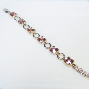 Silberarmband mit pinkfarbenen Zirkonia