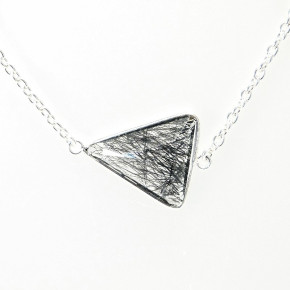 lange Silberkette 90 cm mit Rutilquarz