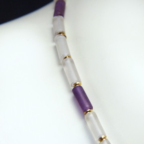 Stäbchenkette aus Bergkristall und Amethyst