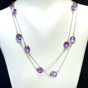 Silberkette mit echten Amethysten