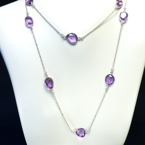 Silberkette mit echten Amethysten