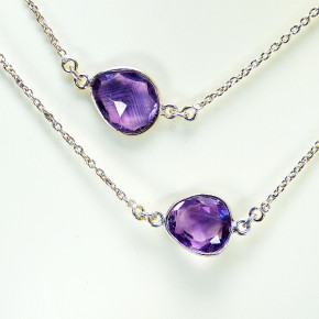 Silberkette mit echten Amethysten