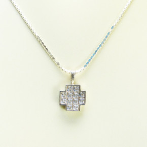 Kreuzanhänger mit mit Kette in Silber 925/-