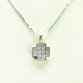 Kreuzanhänger mit mit Kette in Silber 925/-