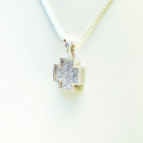 Kreuzanhänger mit mit Kette in Silber 925/-