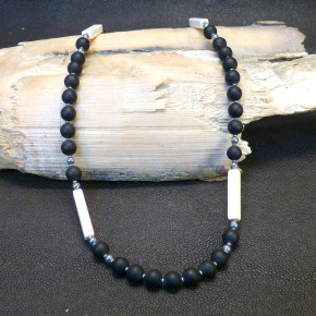 Onixkette mit Mammut lang