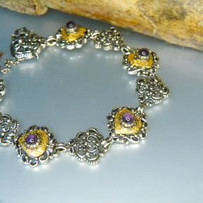 Silberarmband mit Amethyst