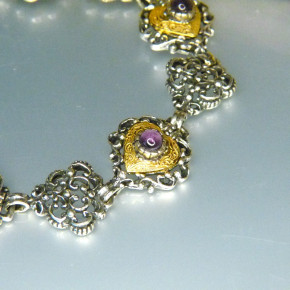 Silberarmband mit Amethyst