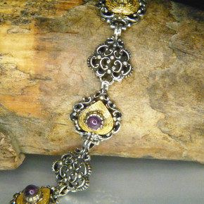 Silberarmband mit Amethyst