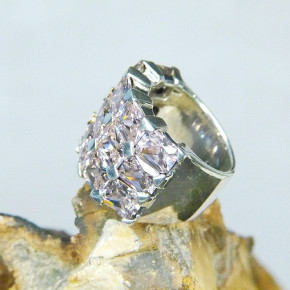 Silberring mit pink Zirkonia W 16,5