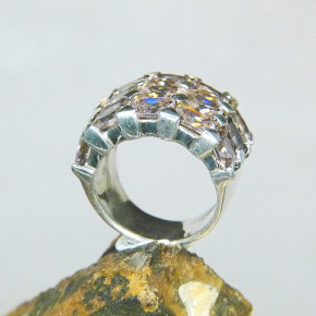 Silberring mit pink Zirkonia W 16,5