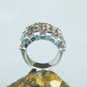 Silberring mit pink Zirkonia W 16,5