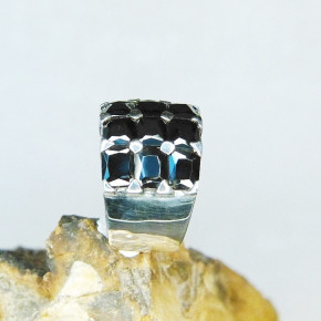 Silberring mit schwarzen Zirkonia W 19,5