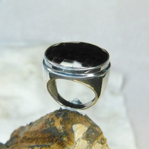 auffälliger Silberring mit Onyx W19