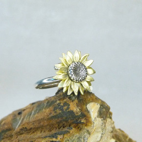 Silberring "Sonnenblume" W 17 bis 18,5