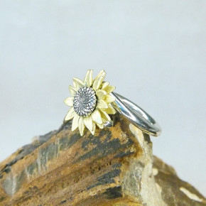 Silberring "Sonnenblume" W 17 bis 18,5