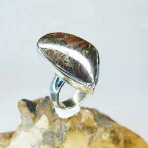Silberring mit Boulderopal W17,8