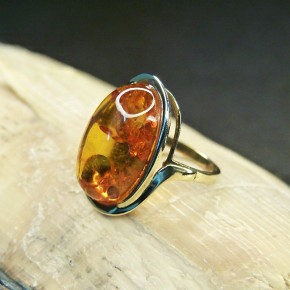 Goldring 333/- mit Bernstein W17,5