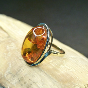 Goldring 333/- mit Bernstein W17,5