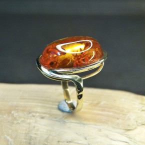 Goldring 333/- mit Bernstein W17,5