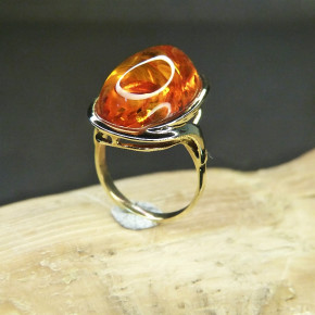Goldring 333/- mit Bernstein W17,5