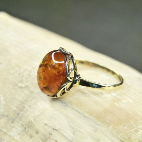 Goldring 333/- mit Bernstein W18,2
