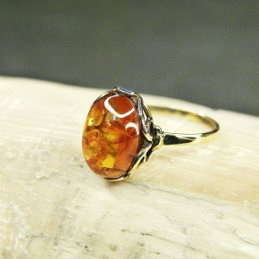 Goldring 333/- mit Bernstein W18,2
