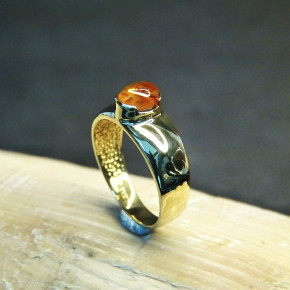 Goldring 333/- mit Bernstein W19