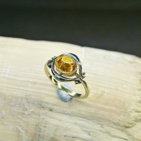 Goldring 333/- mit Bernstein W18,2