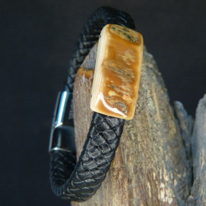 Flechtlederarmband mit toller Mammutrinde