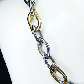 Collier/Kette Edelstahl bicolor 50cm