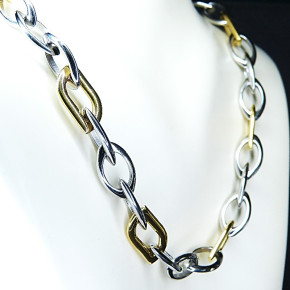 Collier/Kette Edelstahl bicolor 50cm