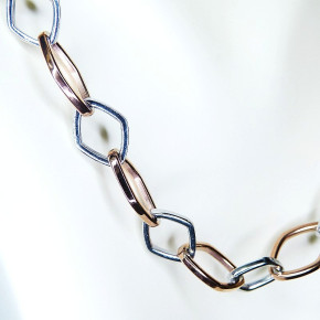 Collier/Kette Edelstahl rosévergoldet 50cm