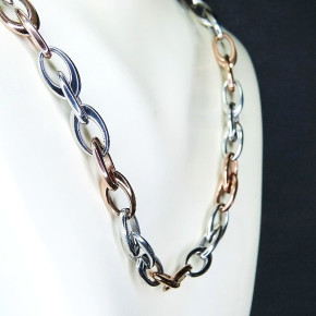 Collier/Kette Edelstahl rosévergoldet 50cm