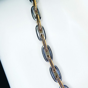 Collier/Kette Edelstahl bicolor 47cm