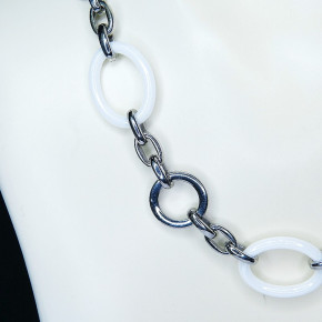 Collier/Kette Edelstahl mit Keramik 45cm