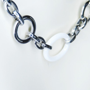 Collier/Kette Edelstahl mit Keramik 45cm