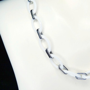 Collier/Kette Edelstahl mit Keramik 45cm