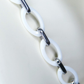 Collier/Kette Edelstahl mit Keramik 45cm
