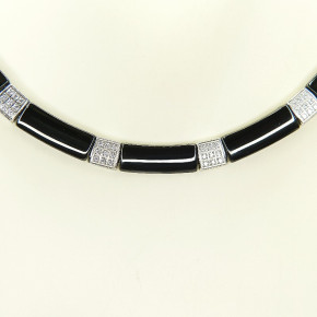 Collier Edelstahl/Keramik 47cm