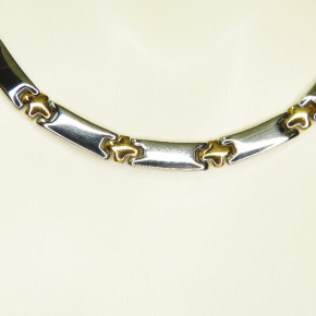 Edelstahlcollier Bicolor 45cm