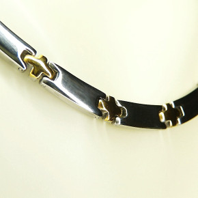 Edelstahlcollier Bicolor 45cm